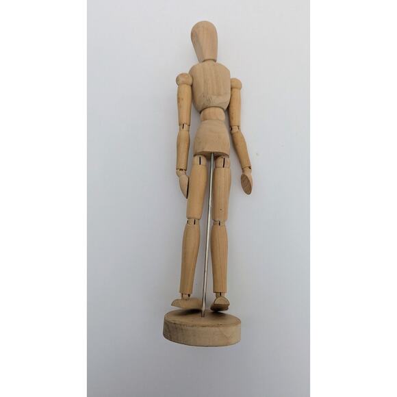 Wooden Fully Jointed Figure Articulated Artist Model Doll Figurine Vintage 12" - Picture 2 of 4